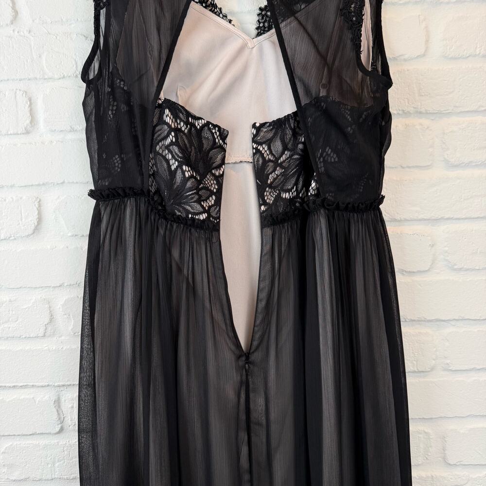AllSaints Black Lace & Sheer Midi Dress - Picture 16 of 16